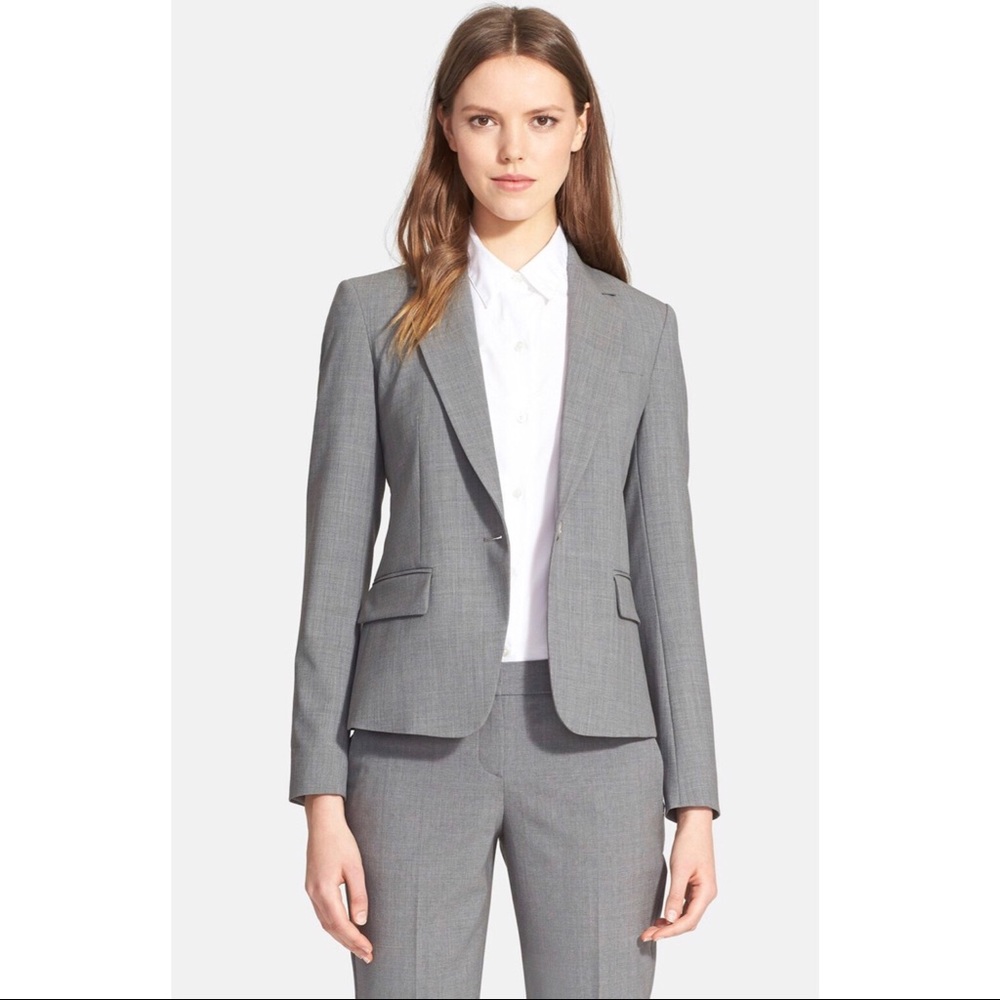 NWOT Theory Stretch Wool Gray Blazer 2